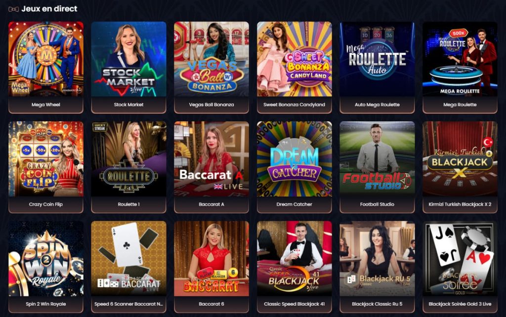 GreatSpin Casino jeux live
